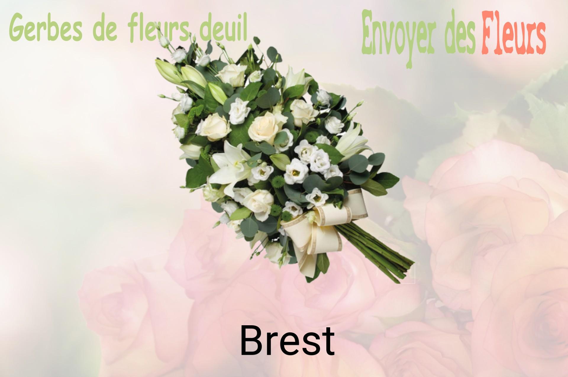 Gerbe de fleurs de deuil livrée à Brest